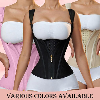 ShapeShasy®-Double Waistband Corset Vest Waist Trainer