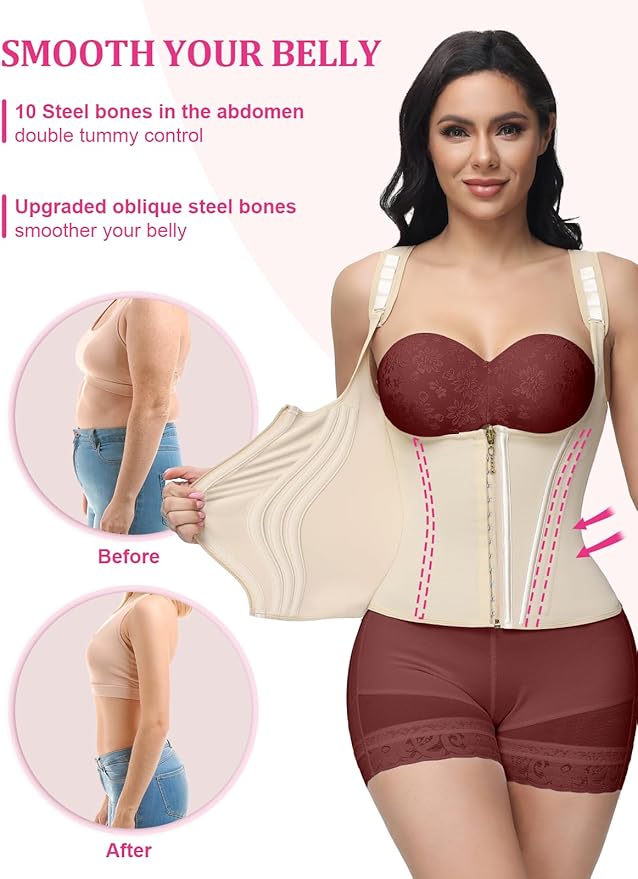 ShapeShasy®-Double Waistband Corset Vest Waist Trainer